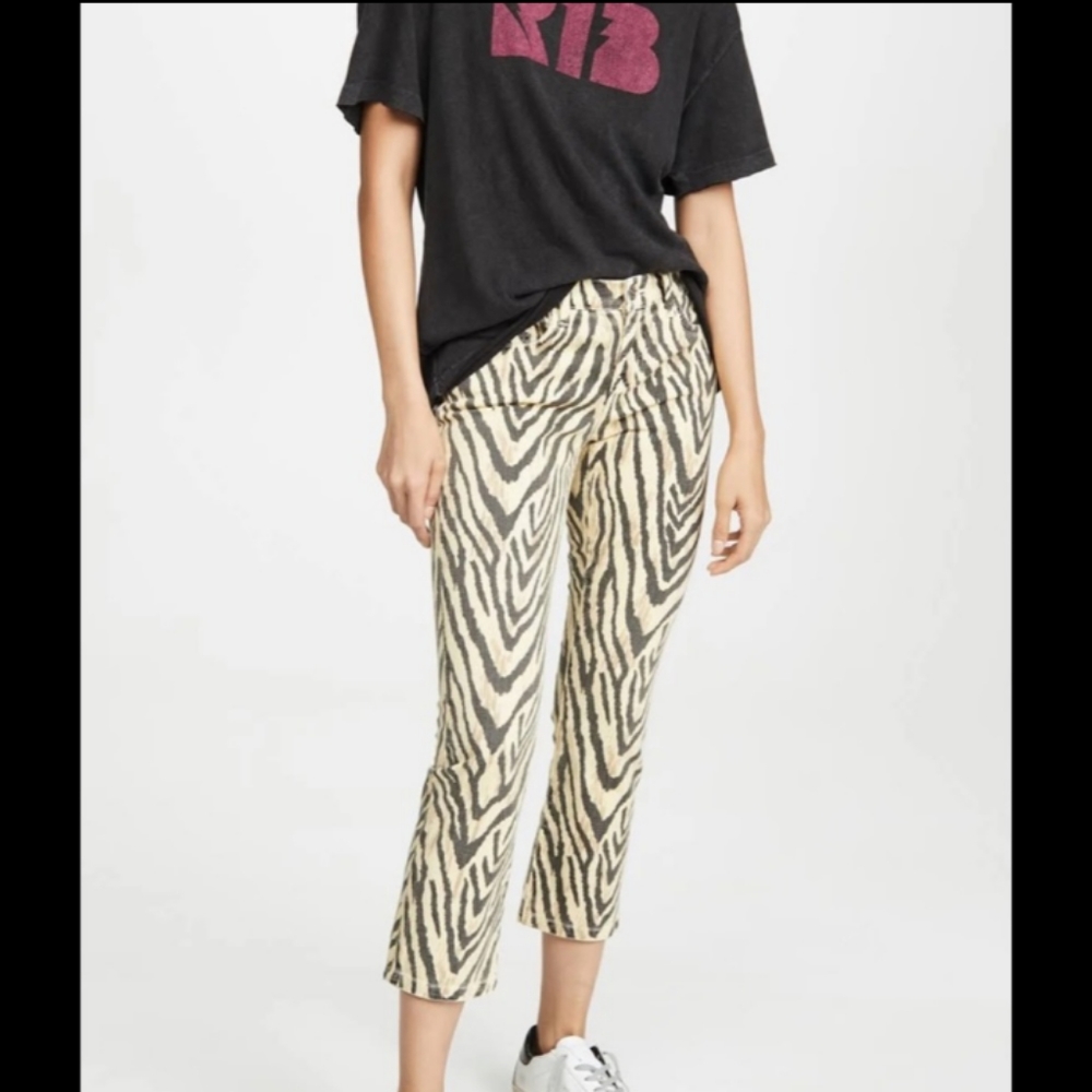 🆕 CURRENT/ELLIOTT | Zebra Print  Slimming Cropped Jeans Size 27